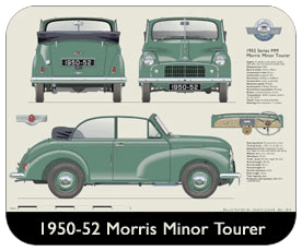 Morris Minor Tourer Series MM 1950-52 Place Mat, Small